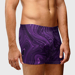 Трусы-боксеры мужские Абстакция на темно фиолетовом, цвет: 3D-принт — фото 2