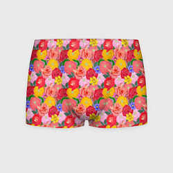 Трусы-боксеры мужские Летний цветочный фон, цвет: 3D-принт