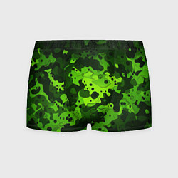 Трусы-боксеры мужские Яркий неоновый зеленый камуфляж, цвет: 3D-принт
