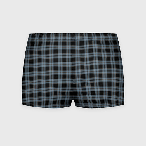 Мужские трусы Чёрный в голубую полоску клетчатый / 3D-принт – фото 2