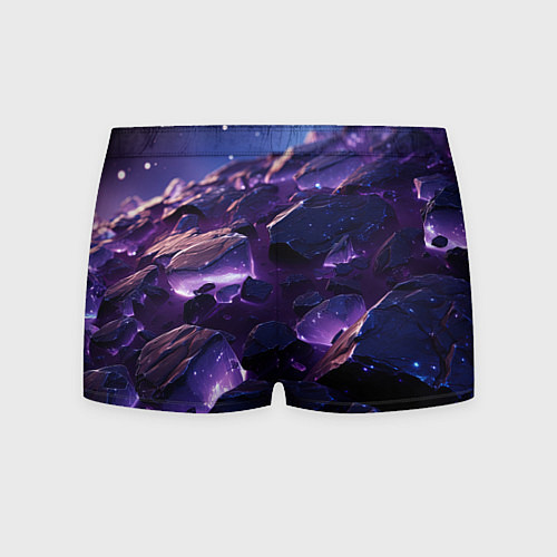 Мужские трусы Фиолетовые неоновые камни со светом / 3D-принт – фото 2