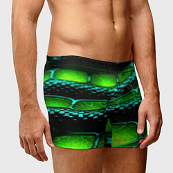 Трусы-боксеры мужские Зеленая змеиная абстрактная текстура, цвет: 3D-принт — фото 2