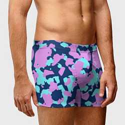 Трусы-боксеры мужские Паттерн с сиреневыми и голубыми пятнами, цвет: 3D-принт — фото 2