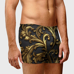 Трусы-боксеры мужские Яркие золотые объемные узоры, цвет: 3D-принт — фото 2