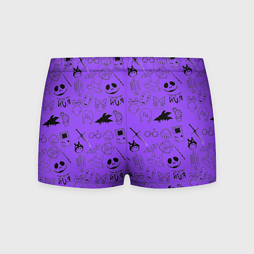 Мужские трусы Хэллоуин узор на фиолетовом фоне / 3D-принт – фото 2