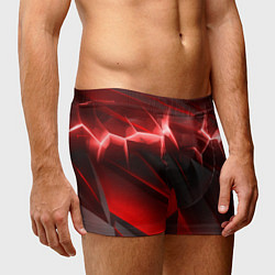 Трусы-боксеры мужские Яркая красная объемная абстракция, цвет: 3D-принт — фото 2