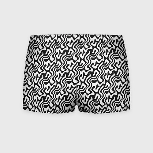 Мужские трусы Черно-белый узор с абстрактными линиями / 3D-принт – фото 2