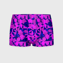 Трусы-боксеры мужские Абстракция темно фиолетовый геометрический фон, цвет: 3D-принт