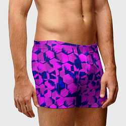 Трусы-боксеры мужские Абстракция темно фиолетовый геометрический фон, цвет: 3D-принт — фото 2