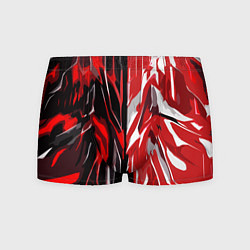 Мужские трусы Красная абстракция на чёрно-белом фоне