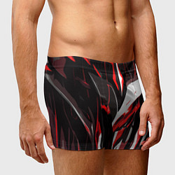 Трусы-боксеры мужские Красно-белый абстрактный демонический шлем, цвет: 3D-принт — фото 2
