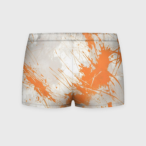 Мужские трусы Оранжевая краска на белом / 3D-принт – фото 2