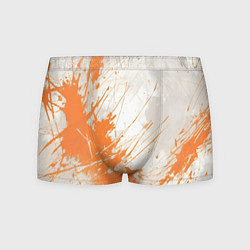 Мужские трусы Оранжевая краска на белом