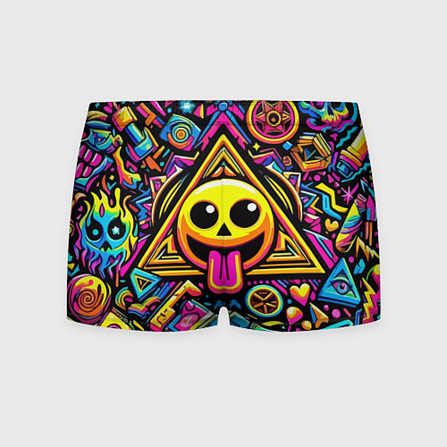 Мужские трусы Красочный паттерн со смайликом - нейроарт / 3D-принт – фото 2