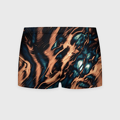 Мужские трусы Абстракция тёмный бирюзово-медный / 3D-принт – фото 2