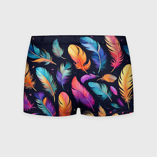 Мужские трусы Разноцветные переливающиеся перья / 3D-принт – фото 2