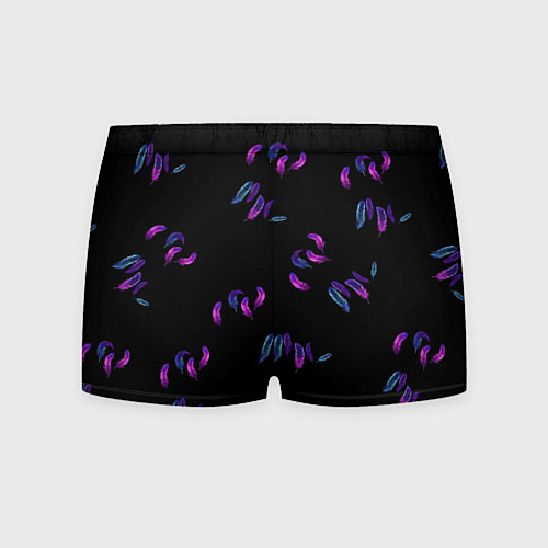 Мужские трусы Переливающиеся неоновые перья на тёмном фоне / 3D-принт – фото 2