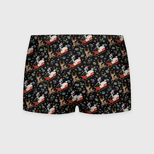 Мужские трусы Рик и Морти сани с оленем - Christmas / 3D-принт – фото 2