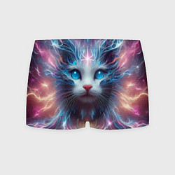 Трусы-боксеры мужские Fantastic blue-eyed neon kitten, цвет: 3D-принт