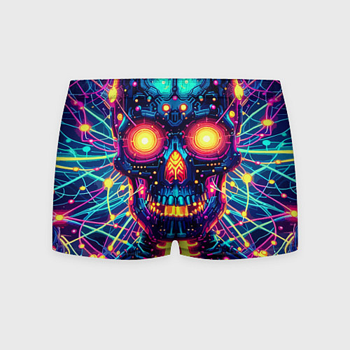 Мужские трусы Neon skull - ai art fantasy / 3D-принт – фото 2