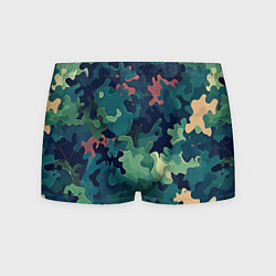 Трусы-боксеры мужские Армейский камуфляж зеленый, цвет: 3D-принт