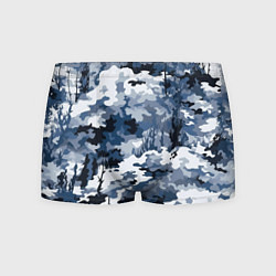 Трусы-боксеры мужские Камуфляж серо синий, цвет: 3D-принт