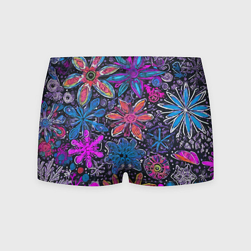 Мужские трусы Неоновые абстрактные снежинки / 3D-принт – фото 2