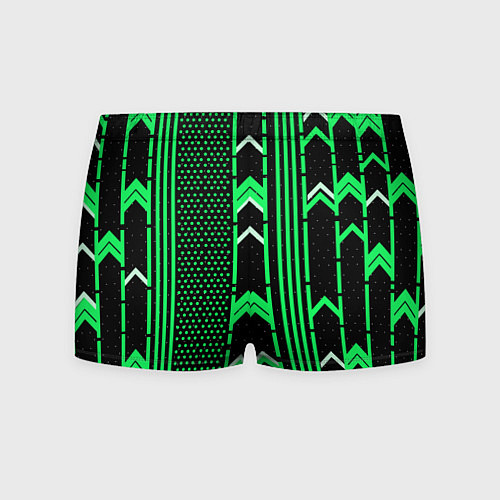 Мужские трусы Зелёные обои на чёрном фоне / 3D-принт – фото 2