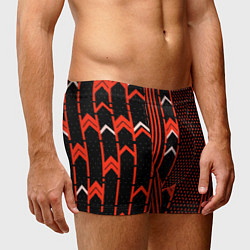 Трусы-боксеры мужские Красные обои на чёрном фоне, цвет: 3D-принт — фото 2