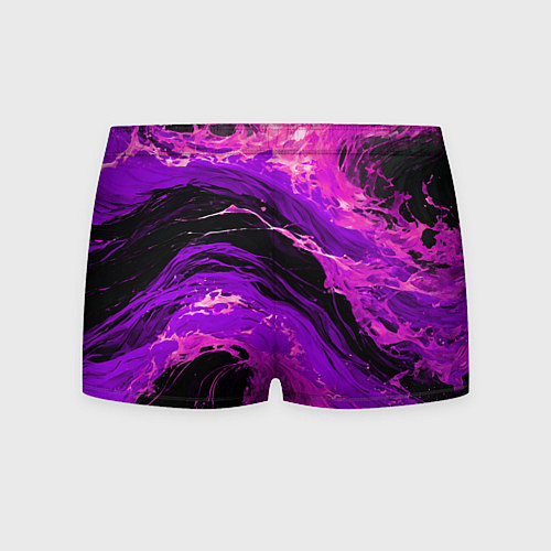 Мужские трусы Фиолетовые брызги на чёрном фоне / 3D-принт – фото 2