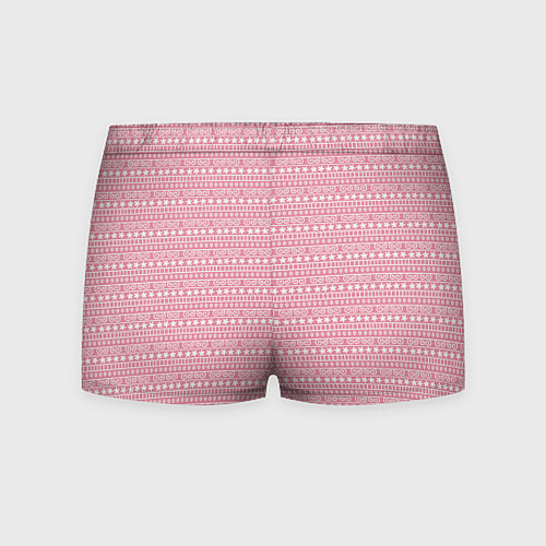 Мужские трусы Розовый с белым простой узор / 3D-принт – фото 2