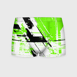 Мужские трусы Diagonal black and green stripes on a white backgr