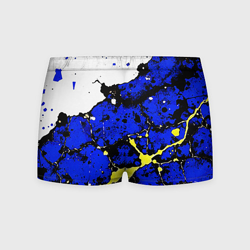Мужские трусы Сине-жёлтая абстракция на белом фоне / 3D-принт – фото 2