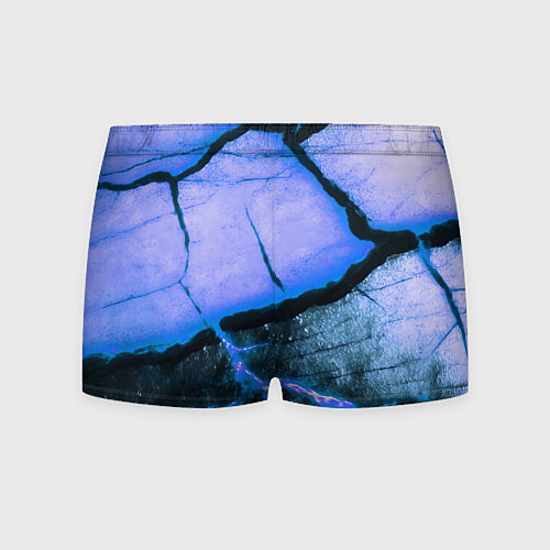 Мужские трусы Трещины на абстрактном синем фоне / 3D-принт – фото 2
