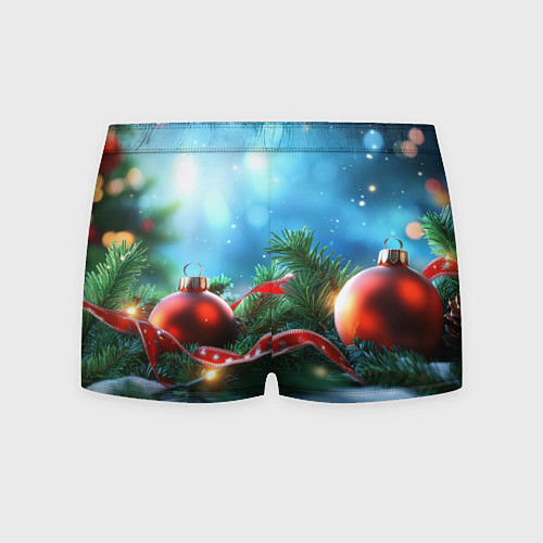 Мужские трусы Красные игрушки новогодние / 3D-принт – фото 2