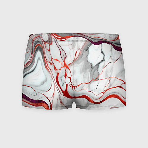 Мужские трусы Красно-белый мрамор / 3D-принт – фото 2