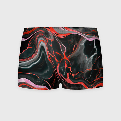 Мужские трусы Красно-чёрный мрамор / 3D-принт – фото 2