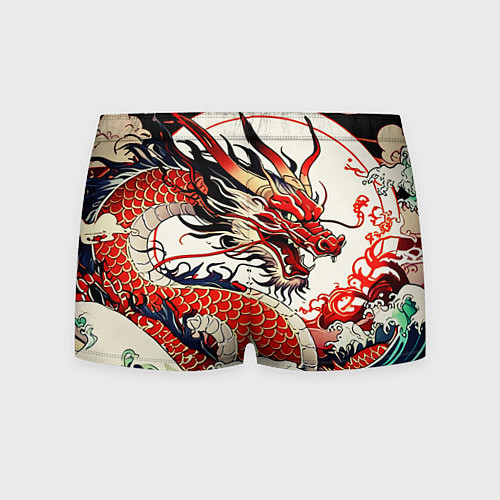Мужские трусы Красный дракон в японском стиле ирезуми / 3D-принт – фото 2