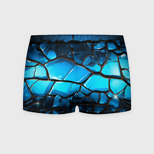 Мужские трусы Синяя текстура объемных плит / 3D-принт – фото 2