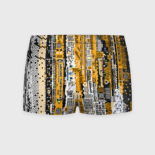 Мужские трусы Cyberpunk pattern yellow / 3D-принт – фото 2