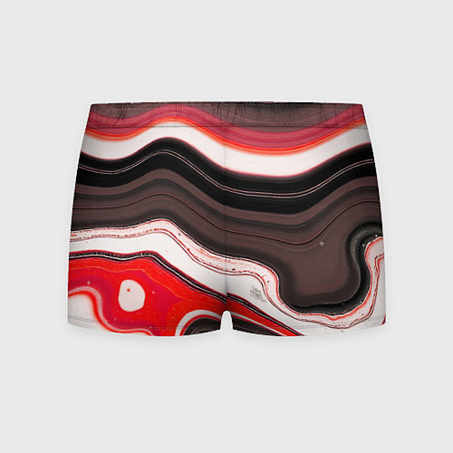 Мужские трусы Волнистые горизонтальные чёрно-красные полосы на б / 3D-принт – фото 2