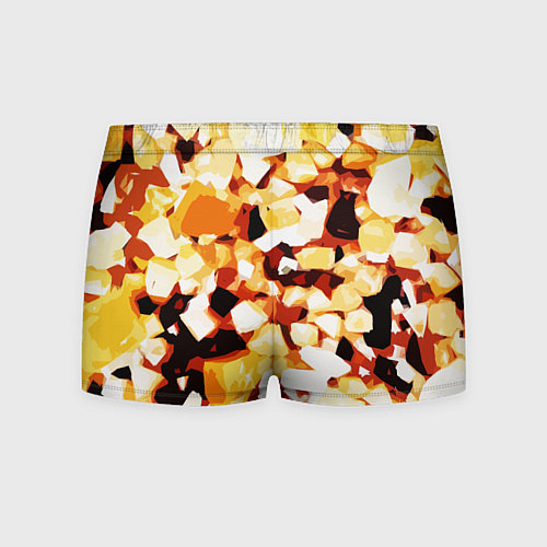 Мужские трусы Жёлто-белая абстракция на чёрном фоне / 3D-принт – фото 2