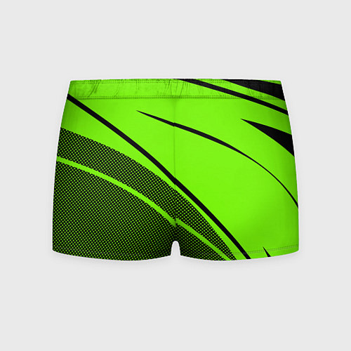 Мужские трусы Sport ярко-зелёный с чёрным точечный / 3D-принт – фото 2