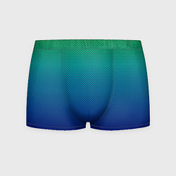 Трусы-боксеры мужские Сине-зелёный градиент в чёрный горошек, цвет: 3D-принт