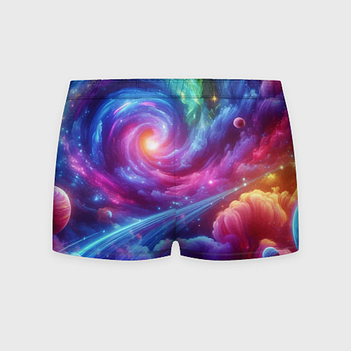 Мужские трусы Neon space fantasy / 3D-принт – фото 2