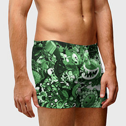 Трусы-боксеры мужские Растения против зомби в зеленом цвете, цвет: 3D-принт — фото 2