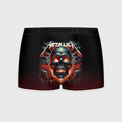 Трусы-боксеры мужские Metallica - fire skull, цвет: 3D-принт