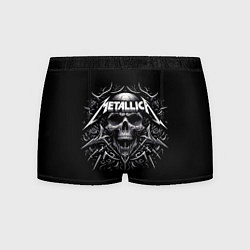 Трусы-боксеры мужские Metallica - a skull with roses and thorns, цвет: 3D-принт