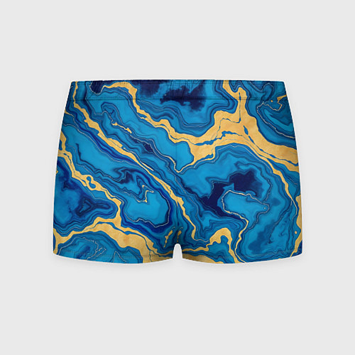 Мужские трусы Синий мрамор с золотом / 3D-принт – фото 2