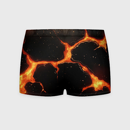 Мужские трусы Оранжевый разлом на черной текстуре / 3D-принт – фото 2